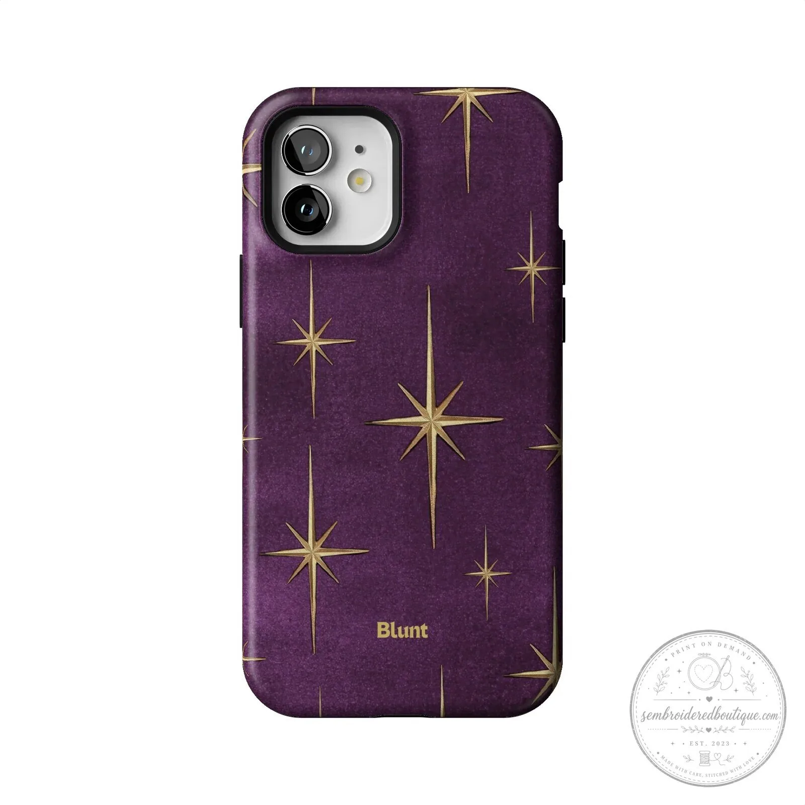 Purple Gold Starburst Pattern Protective Phone Case for iPhone 15 Pro Max 56 Purple Gold Starburst Pattern Protective Phone Case for iPhone 15 Pro Max