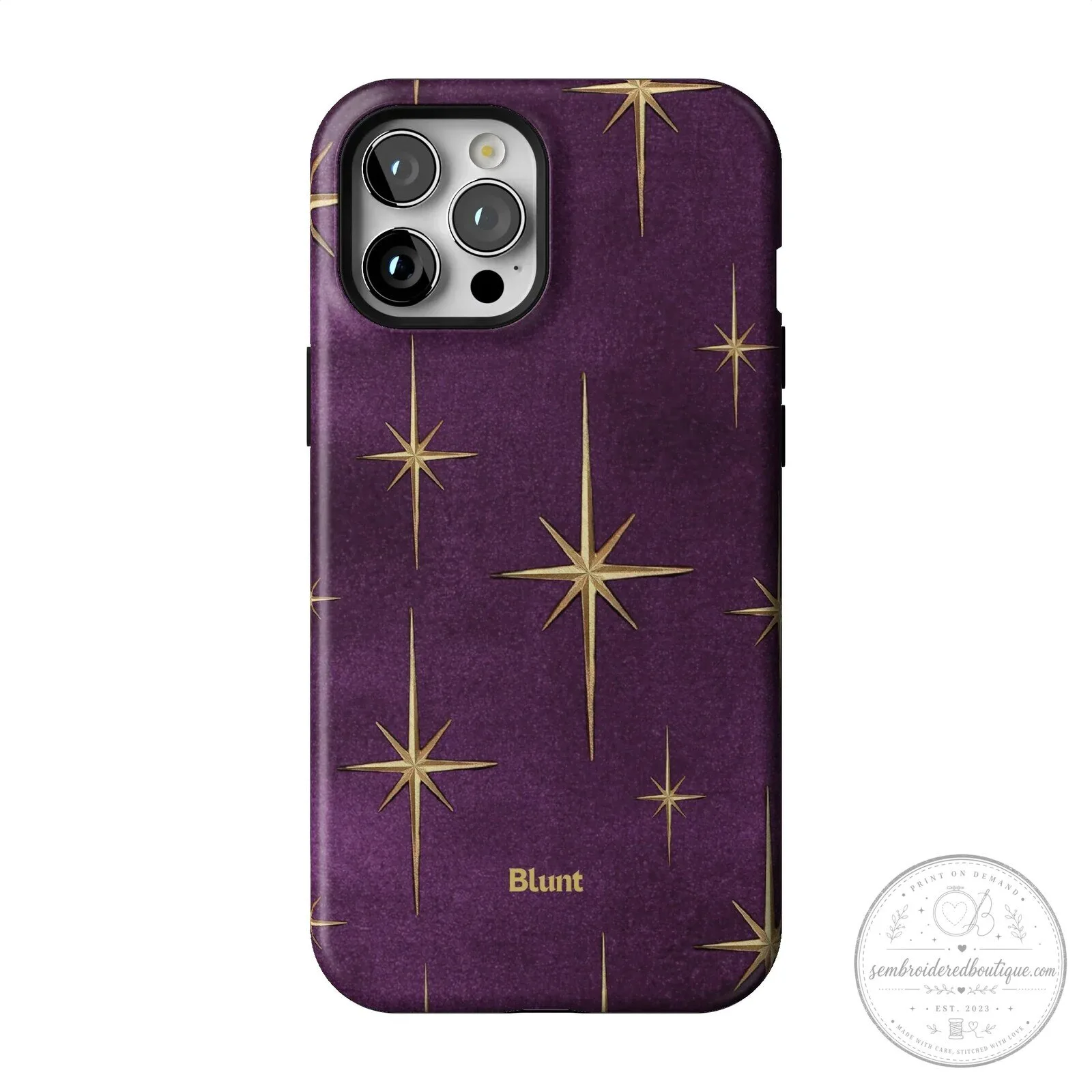 Purple Gold Starburst Pattern Protective Phone Case for iPhone 15 Pro Max 58 Purple Gold Starburst Pattern Protective Phone Case for iPhone 15 Pro Max