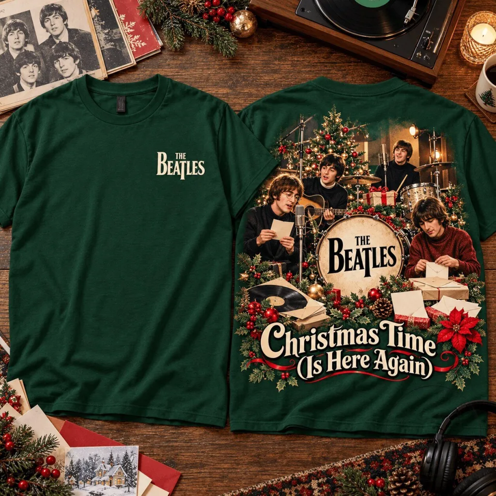 The Beatles Christmas Time Is Here Again Holiday Music Band T-Shirt