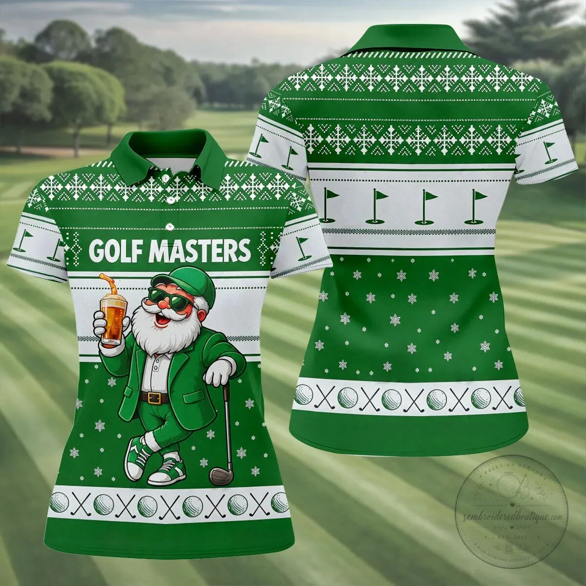 Golf Masters Green Jacket Santa Claus Christmas Sleeveless Polo Shirt 21 Golf Masters Green Jacket Santa Claus Christmas Sleeveless Polo Shirt