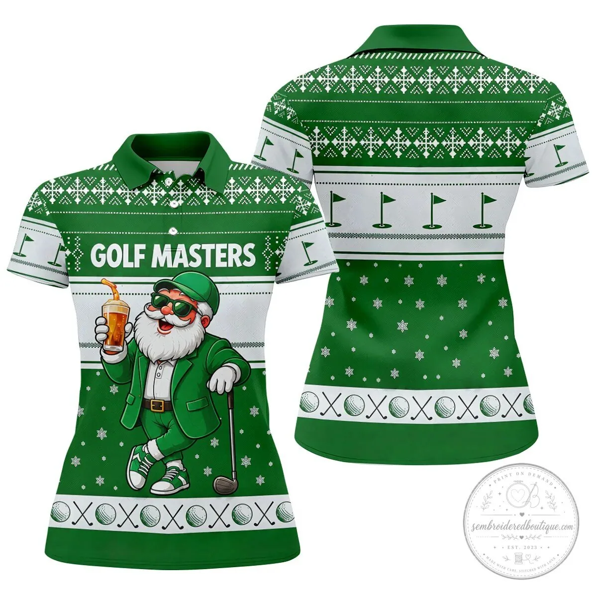 Golf Masters Green Jacket Santa Claus Christmas Sleeveless Polo Shirt 26 Golf Masters Green Jacket Santa Claus Christmas Sleeveless Polo Shirt