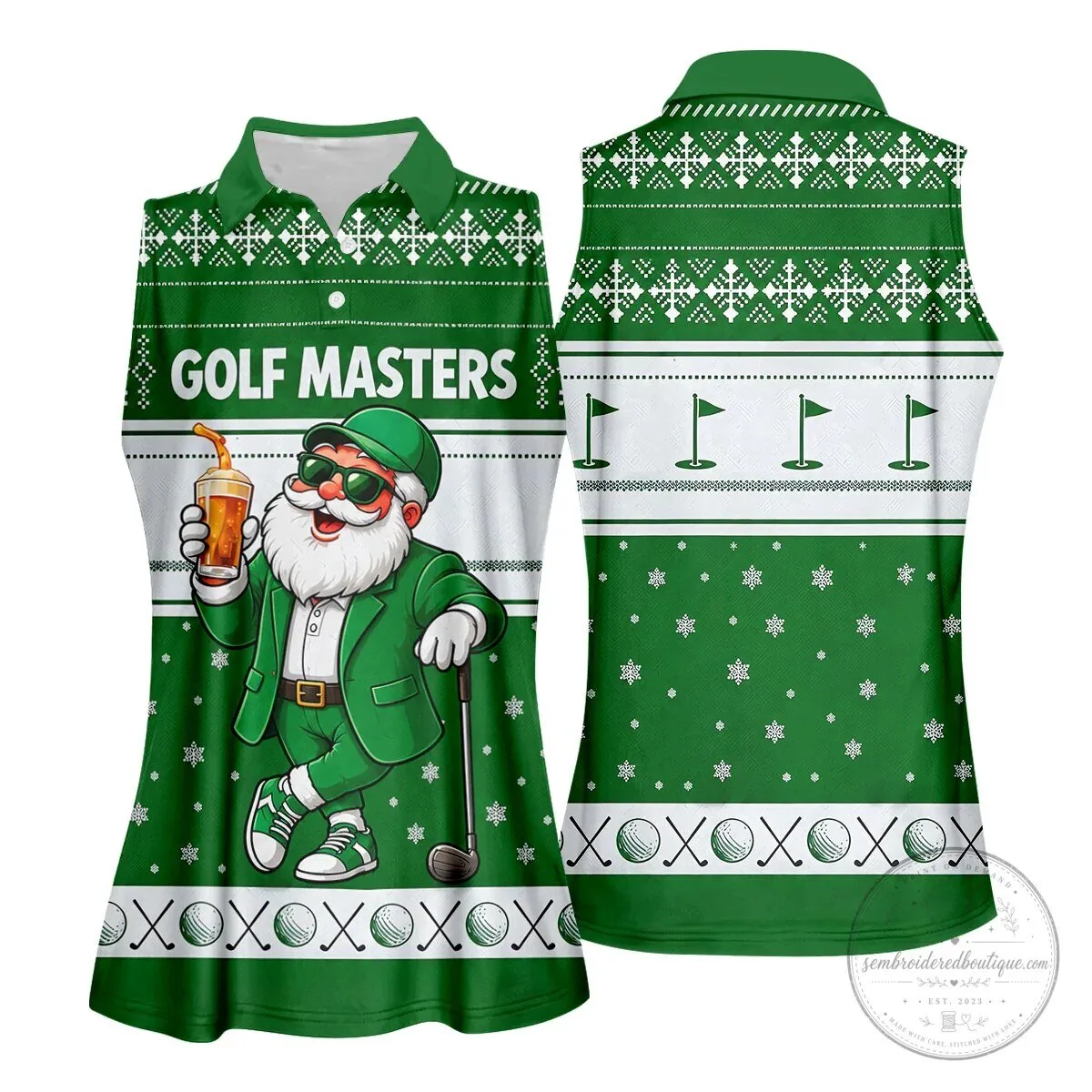 Golf Masters Green Jacket Santa Claus Christmas Sleeveless Polo Shirt 27 Golf Masters Green Jacket Santa Claus Christmas Sleeveless Polo Shirt