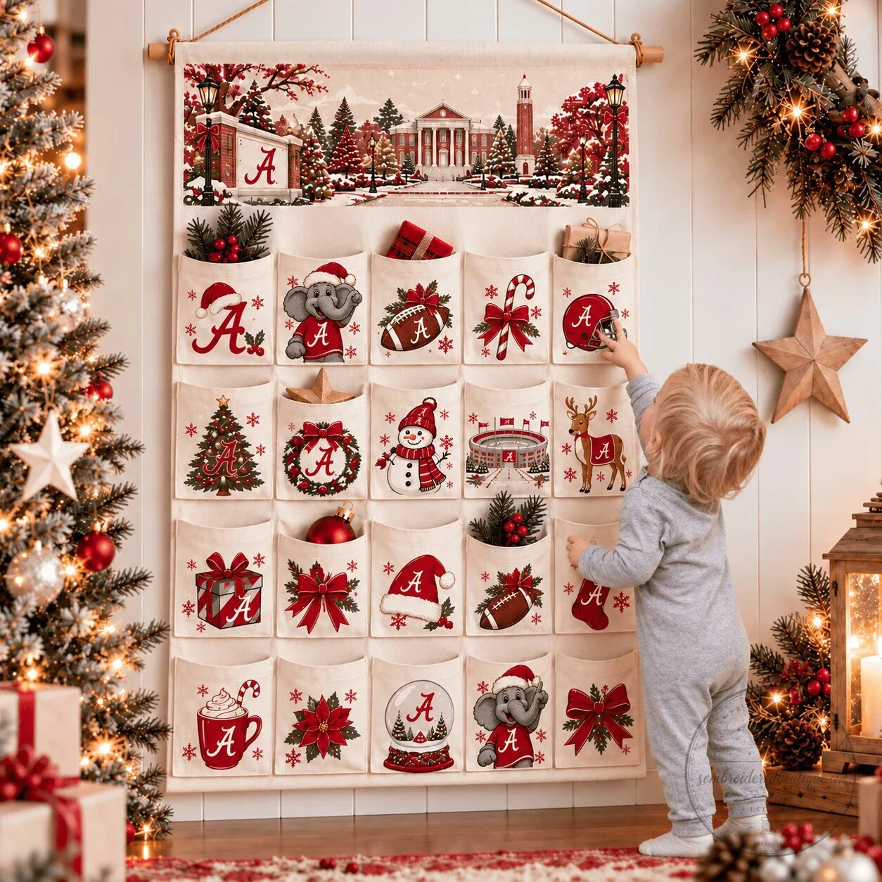 Alabama Crimson Tide Christmas Holiday Advent Calendar Hanging Wall Decor 2D 1 Alabama Crimson Tide Christmas Holiday Advent Calendar Hanging Wall Decor 2D