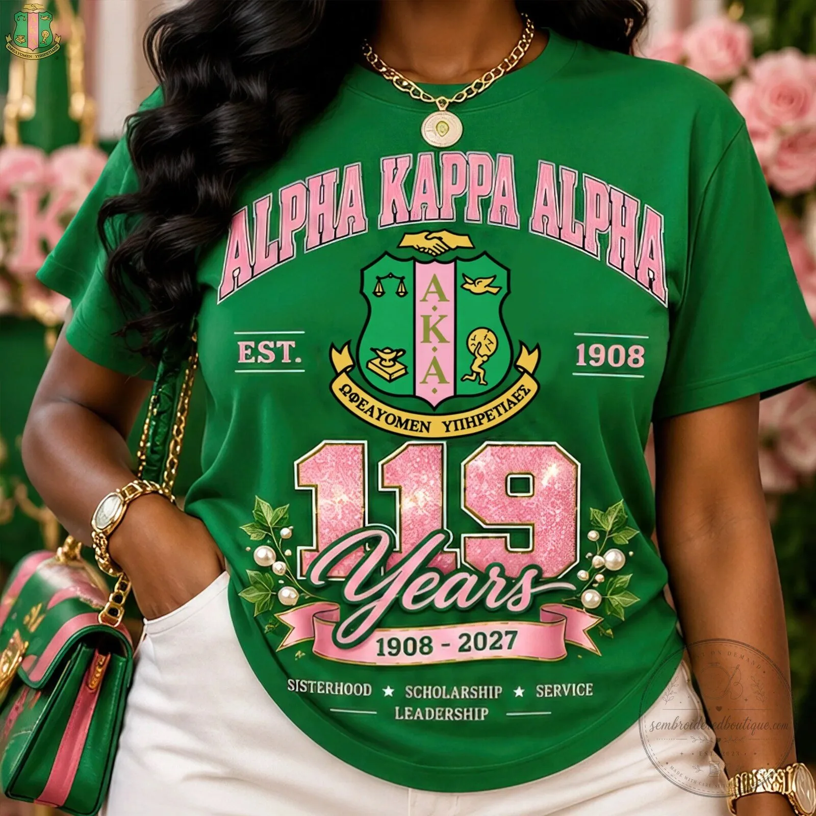 119 Years of Sisterhood Celebration T-Shirt for Alpha Kappa Alpha Sorority with Scholarship Service 10 119 Years of Sisterhood Celebration T-Shirt for Alpha Kappa Alpha Sorority with Scholarship Service