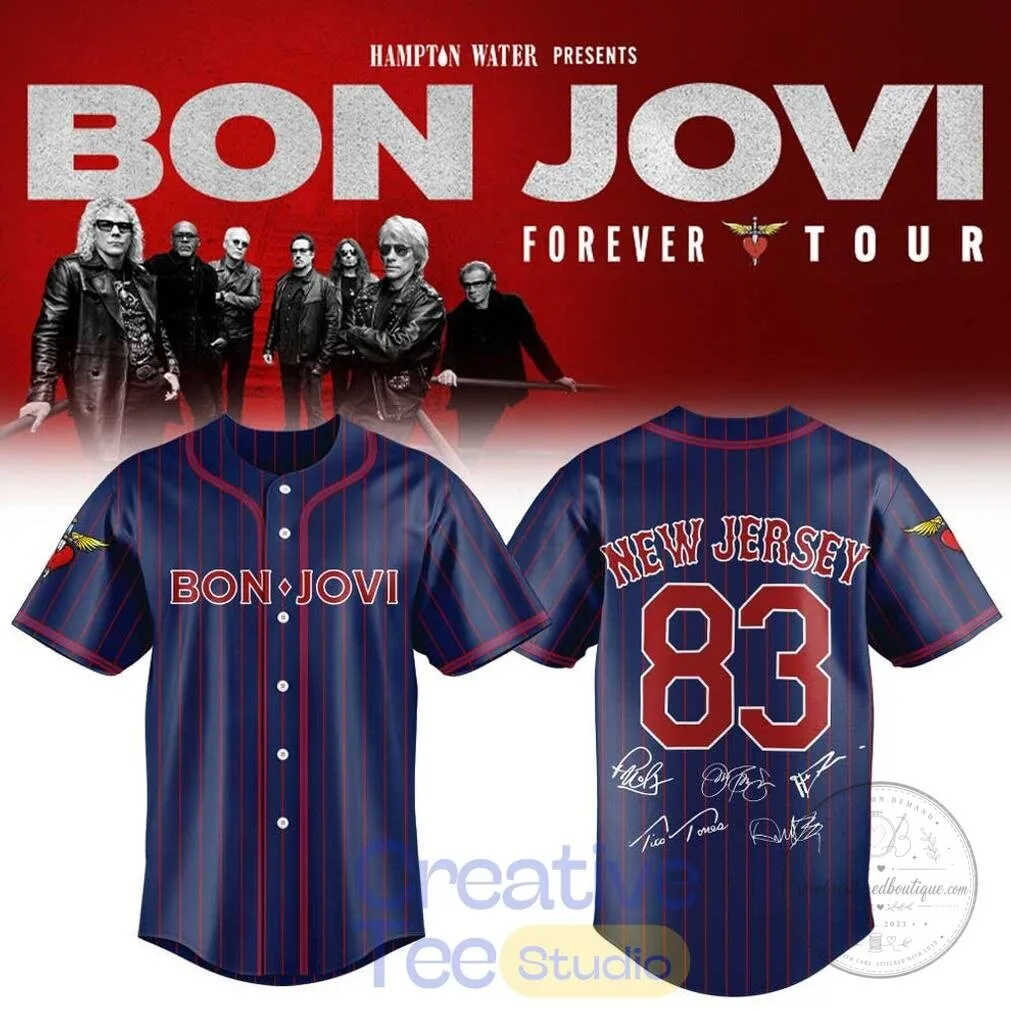 2026 Baseball Jersey for Bon Jovi's Forever Tour 1 2026 Baseball Jersey for Bon Jovi's Forever Tour