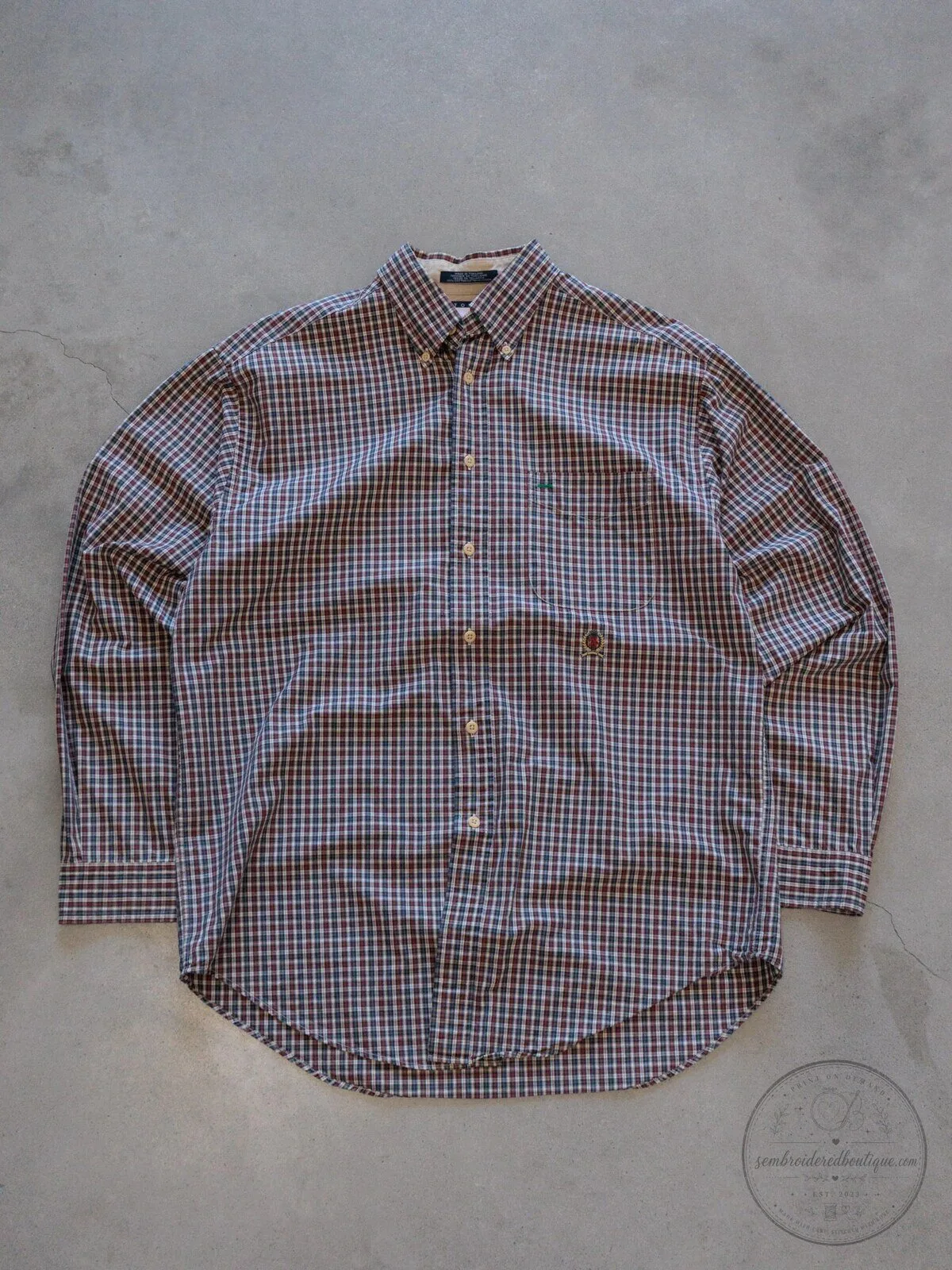 Vintage Tommy Hilfiger Plaid Button-Down Long-Sleeve Shirt