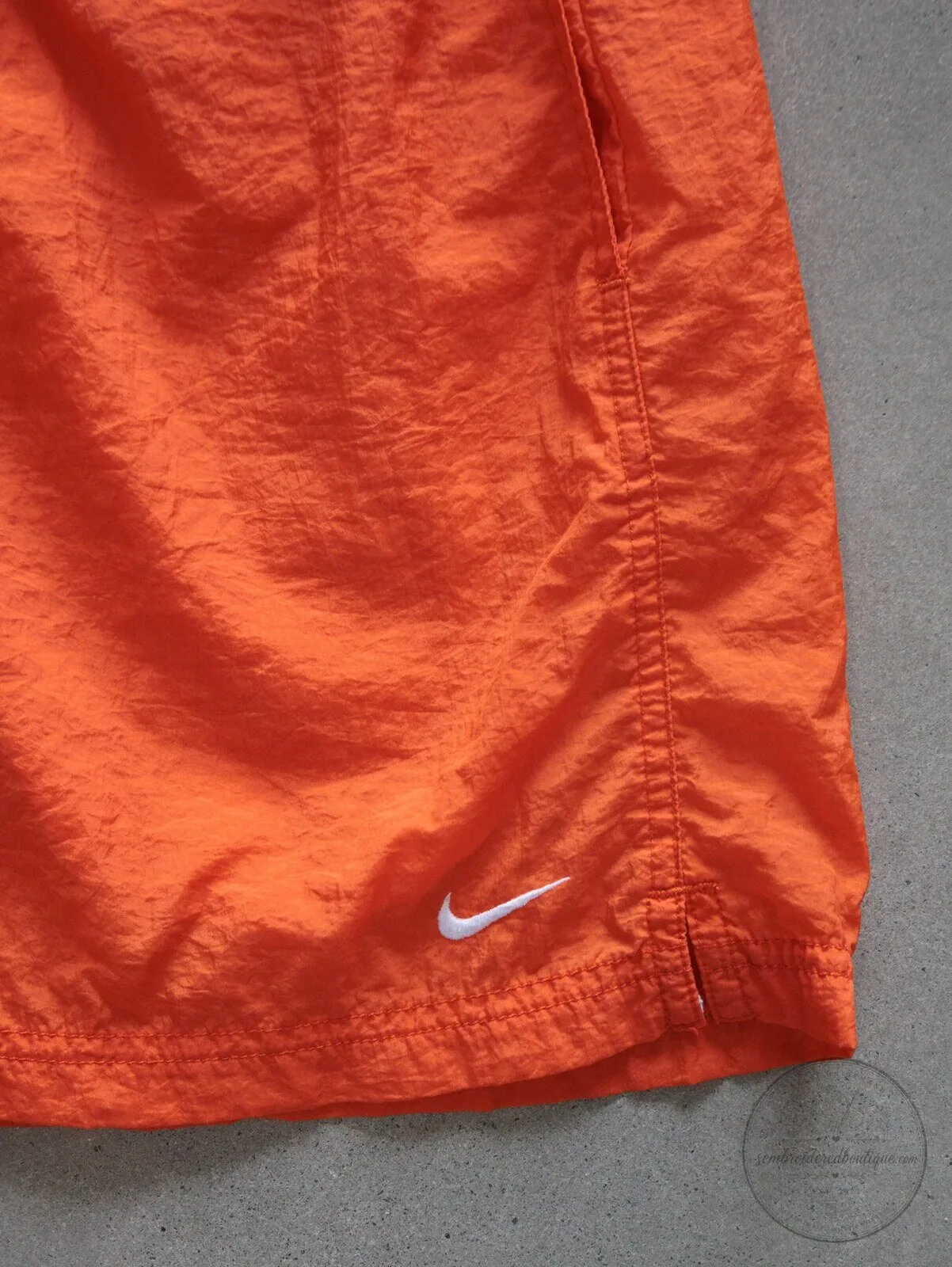 Vintage Nike Orange Swim Shorts for Women with White Swoosh Logo 6 Vintage Nike Orange Swim Shorts for Women with White Swoosh Logo