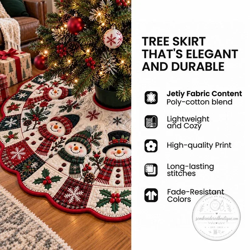 Nativity Scene Quilted Christmas Tree Skirt with Holy Family and Three Wise Men 10 Nativity Scene Quilted Christmas Tree Skirt with Holy Family and Three Wise Men