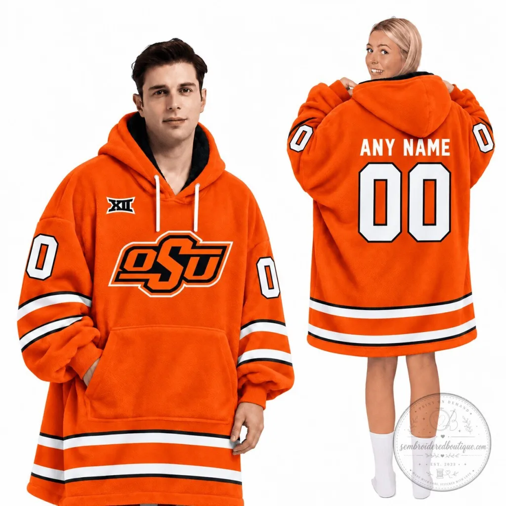 Oklahoma State Cowboys Football Oversized Wearable Blanket Hoodie Oklahoma State Cowboys Football Oversized Wearable Blanket Hoodie