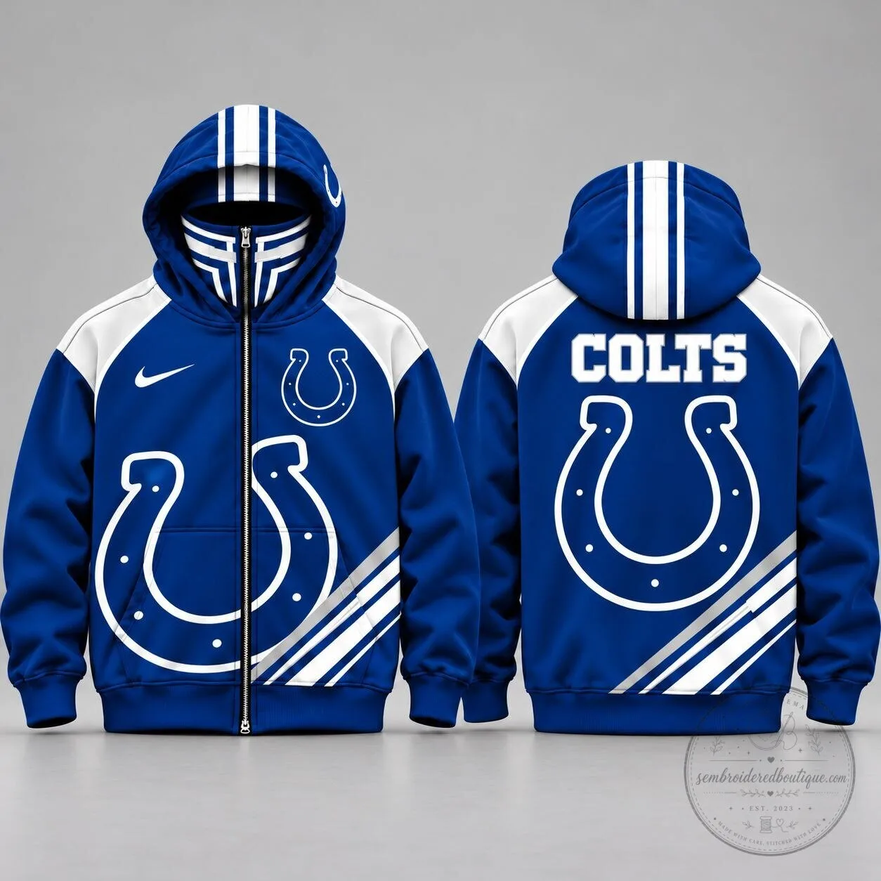Indianapolis Colts NFL Football Team Logo Full-Zip Hoodie Jacket