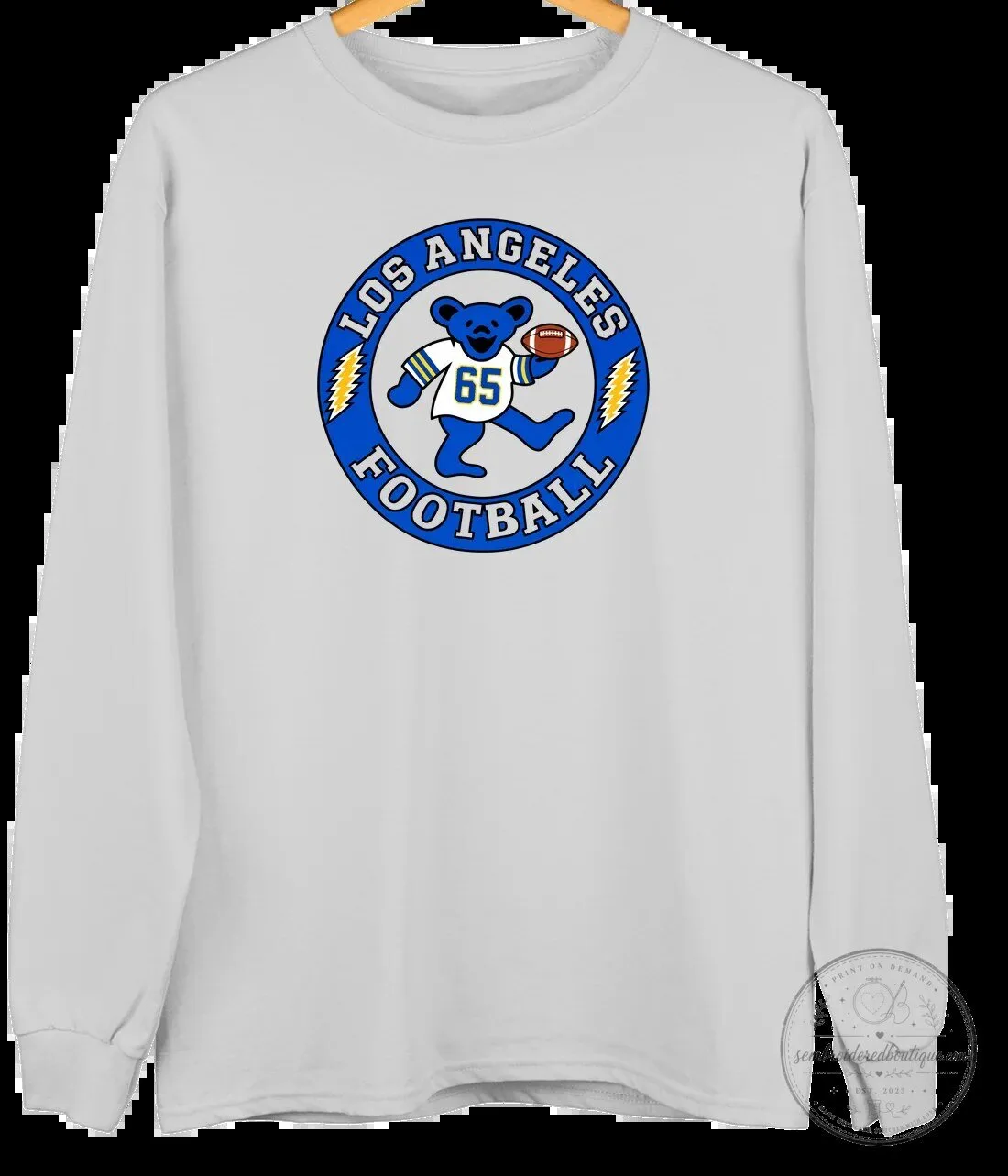 Los Angeles Football Dancing Bear Crewneck Sweatshirt 9 Los Angeles Football Dancing Bear Crewneck Sweatshirt