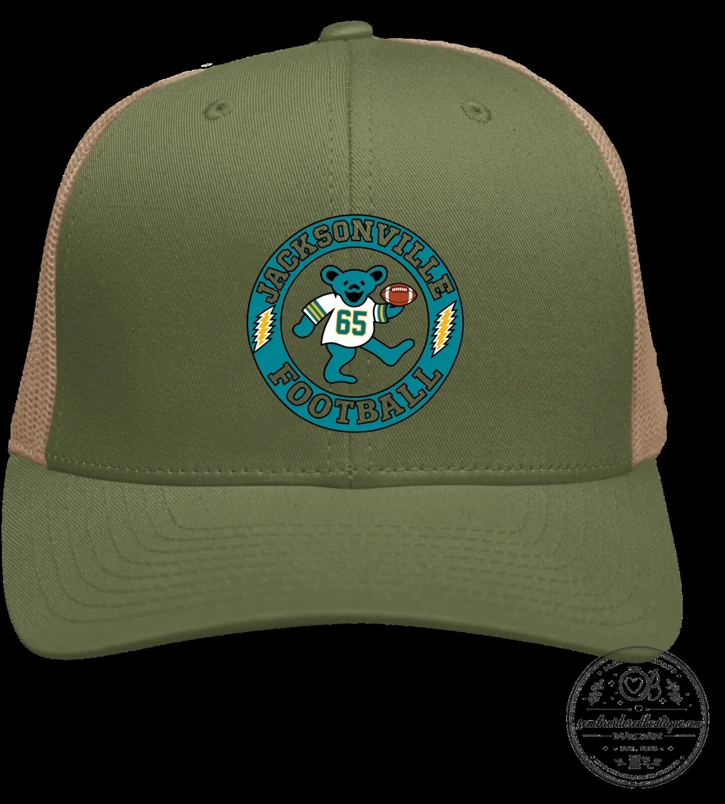 Jacksonville Jaguars Grateful Dead Dancing Bear Football Gray and Black Trucker Cap 9 Jacksonville Jaguars Grateful Dead Dancing Bear Football Gray and Black Trucker Cap