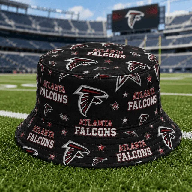Atlanta Falcons NFL Football Team Logo All-Over Print Bucket Hat