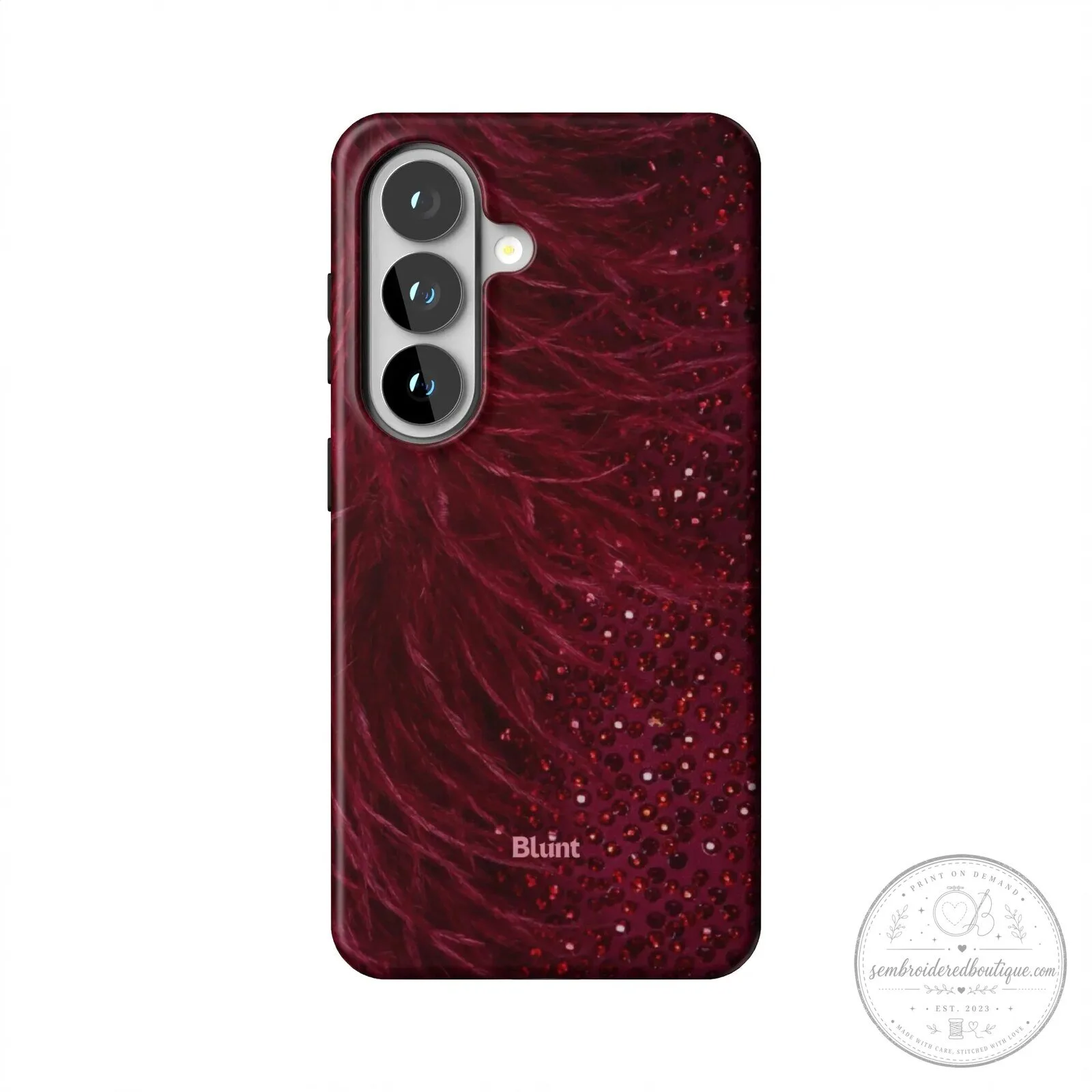 Blunt Saffron Red Feather and Glitter Pattern Samsung Phone Case 3 Blunt Saffron Red Feather and Glitter Pattern Samsung Phone Case